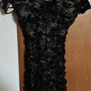 I.N. San Francisco Black Textured Mini Dress